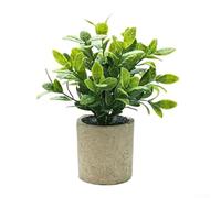 Plante verte artificielle dans un pot en pâte à papier, 25 cm, décoration créative d'intérieur, faux feuillage décoratif, décoration en soie nécessitant peu d'entretien pour la maison et le bureau (A)