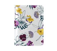 Plante Violette Herbe Tournesol Détenteur d'un Passeport Titulaire Etui en Cuir Véritable Couverture de Passeport pour Voyage Hommes Femmes