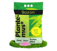 PLANTEMUS Engrais Gazon Turbo Azoté. Technologie Allemande, Action Rapide, Fertilisant Pelouse Microcristaux Ultrasolubles, 10 KG, 350 m²