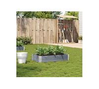 Plantenbak 100x50 cm massief grenenhout grijs3295389