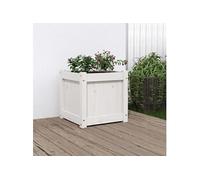 Vidaxl Jardinière Blanc 40x40x40 Cm Bois De Pin Massif