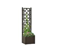 vidaXL Lit surélevé de jardin et treillis et système d'arrosage Moka