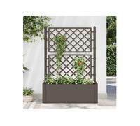 vidaXL Plantenbak hoog met latwerk en zelfbewateringssysteem mokka313968 G