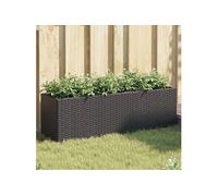 vidaXL Jardinière avec 3 pots 105x30x32 cm résine tressée noir
