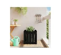 Plantenbak met hekontwerp 50x50x50 cm massief grenenhout zwart832454