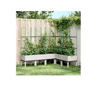 Plantenbak met latwerk 160x120x142,5 cm polypropeen wit367969