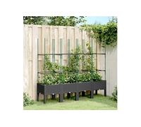 Plantenbak met latwerk 160x40x142,5 cm polypropeen zwart367963