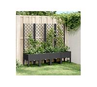 vidaXL Jardinière avec treillis 160 x 40 x 142 cm Noir PP