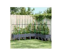 Vidaxl Jardinière Avec Treillis Gris 200x160x142,5 Cm Pp