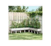 Plantenbak met latwerk 200x160x142,5 cm polypropeen wit367974