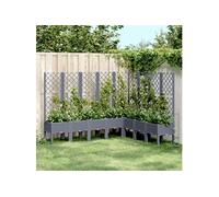 vidaXL – Jardinière avec treillis gris 200x160x142 cm en PP