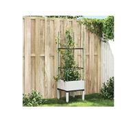 Plantenbak met latwerk 40x40x142,5 cm polypropeen wit367949