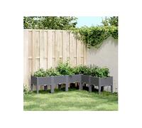 Vidaxl Jardinière Avec Pieds Gris 160x120x42 Cm Pp