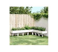 vidaXL Jardinière avec Pieds, Lit Surélevé, Bac à Fleurs, Pot de Plantes Jardin Patio Terrasse Arrière-cour Extérieur, Blanc 367914