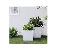 vidaXL Jardinière avec bac intérieur amovible Rotin PP Blanc 21/32 L