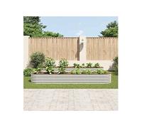 Plantenbak verhoogd 400x80x44 cm gegalvaniseerd staal zilver45516