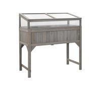 Plantenbak verhoogd met kas 110x54x120 cm massief vurenhout316472