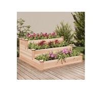 Plantenbak verhoogd met voering 120x120x56 cm massief vurenhout364304