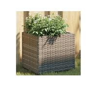 Plantenbakken 2 st 36x30x32 cm poly rattan grijs3210533