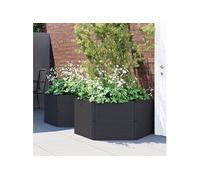 Jardinières de jardin 2 pcs anthracite PP lit surélevé pot de fleurs vidaXL