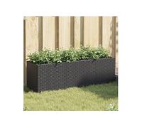 vidaXL Jardinières avec 3 Pots 2 pcs Noir 105x30x32 cm résine tressée