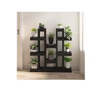 Plantenstandaard 104,5x25x109,5 cm massief grenenhout zwart822096