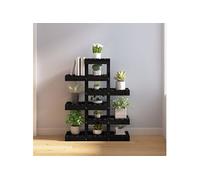 Plantenstandaard 85x25x109,5 cm massief grenenhout zwart822091