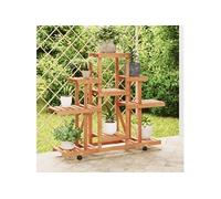 vidaXL Support à fleurs avec roues 110x25x101 cm bois massif de sapin