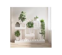 Vidaxl Support à Plantes Blanc 104,5x25x77,5 Cm Bois Massif De Pin