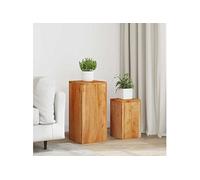 Vidaxl Supports Pour Plantes 2 Pcs Bois D'acacia Massif Multicolore
