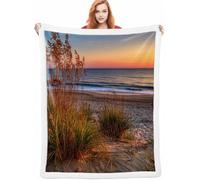 Planter Couverture Lestée 140x200cm, Océan Chaise Blankets, Douce Chaude Hiver Couvertures de Canapé et Grand Plaids Chaude et Douillet, Fleece Blanket pour Chambre à Coucher, Salon, Bureau A-3480