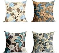 Planter Housse Coussin 65 x 65Cm Lot de 4, Impression Recto Verso Exterieur Taie Oreiller Fleur, Impermeable Housse de Coussin con Fermeture éclair Invisible pour Exterieur Canapé Decoration GFBZ-2730