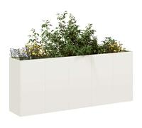 vidaXL Jardinière 40 x 40 x 80 cm Acier laminé à froid Blanc