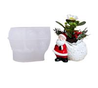 Planter Molds for Resin - Cement Candle Holder Mold for Creative Christmas Crafting | 3D Silicone Santa Shape with Easy Release Design, Reusable Garden Pots, Festive for Decorations DIY Art Activities