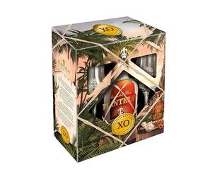 PLANTERAY RUM - XO 20th Anniversary Coffret - Bouteille 70 cl + 2 verres - Rhum Vieux Ambré - Origine : Barbades - Notes de Vanille, Cacao & Epice - 40% Alcool
