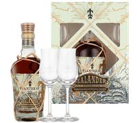 PLANTERAY RUM - Sealander Coffret - Bouteille 70cl + 2 verres - Rhum Vieux Ambré - 40% Alcool - Origine : Barbade/Fiji/Ile Maurice - Notes de Fruits jaunes & Miel