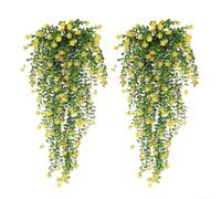 Plantes artificielles à suspendre - 75 cm - Eucalyptus - Décoration pour la maison et les événements - Jaune