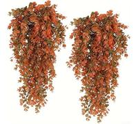 Plantes artificielles à suspendre avec feuillage d'eucalyptus pour décoration intérieure ou extérieure, y compris les chambres, les bureaux, les balcons, les terrasses et les murs (couleur automne)