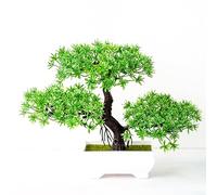 Plantes artificielles en plastique Bonsaï Simulation Arbre Fausse fleur pour bureau/maison/décoration, vert
