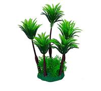 Plantes artificielles en Plastique Décoration, Plantes artificielles for Aquarium, décorations Multicolores en Plastique avec Base en céramique, Lot de 2(E)