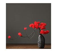 Plantes artificielles en Pot, bonsaï Artificiel, érable Rouge, Fausses Plantes avec Vase en Pierre, Fausses Fleurs de Bureau