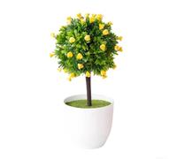 Plantes artificielles en pot de 25 cm pour décoration de chambre, bureau, salle de bain, chambre à coucher, cuisine, rebord de fenêtre (jaune)