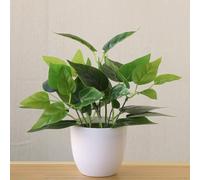 Plantes artificielles en pot de simulation Bonsaï artificiel Fleur Feuillage pour bureau, rebord de fenêtre, étagère, décoration bureau maison, style rétro pastoral (F)