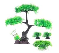 Plantes Artificielles pour Aquarium, Ensemble Réaliste, Combinaison | Plastique, Aspect Vivant, Usage en Milieu Aquatique, pour Aquarium et Chambres, Design Esthétique