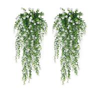 Plantes artificielles réalistes faciles d'entretien, résistantes aux UV, pour décoration intérieure et extérieure, fleurs artificielles réalistes pour maison, mariage, jardin, cour, blanc