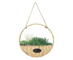Plantes artificielles suspendues dans Un Panier tressé avec Corde D 40 cm - Atmosphera