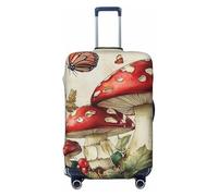 Plantes champignons et papillons Housse de voyage élastique Protection de valise Imprimé Valise Protection contre les rayures, Noir, L, noir, L