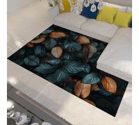 Plantes créatives Tapis Vert Feuilles d’Automne Imprimer Tapis Mince pour Salon Chambre Entrée de Cuisine Antidérapant Lavable 60 x 90 cm
