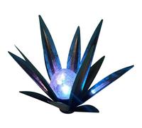 Plantes d'agave en métal décor extérieur 13,8 pouces plante de tequila art de cour métallique avec des lumières de balle solaire statues de jardin rustiques pour décorations de jardin extérieur