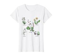 Plantes de Jardin aux Couleurs Pastel pour Les Amoureux de la Nature T-Shirt, Femme, Blanc, S